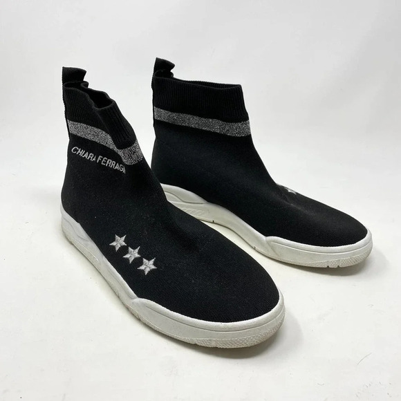 Chiara Ferragni‎ Black Logo Fabric Sock Sneakers - Picture 3 of 11